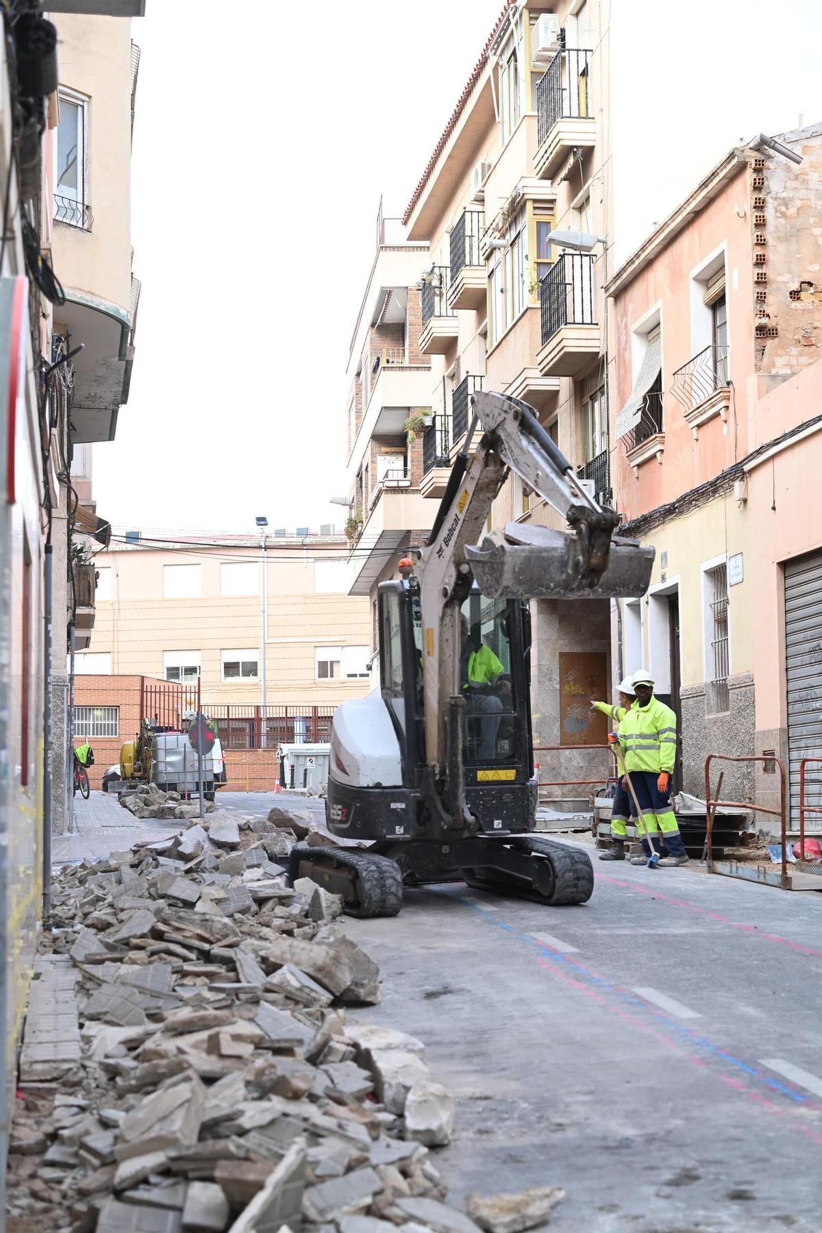 Una imagen de las obras en el barrio de San Antón de Elche