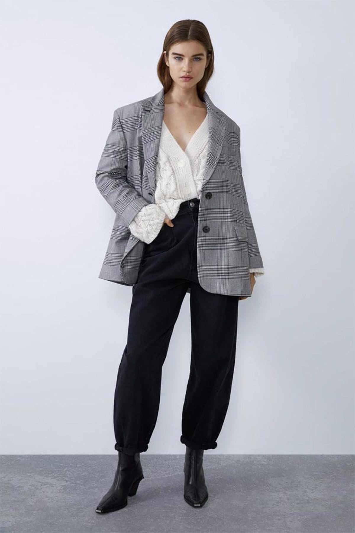 Blazer oversize de Príncipe Gales