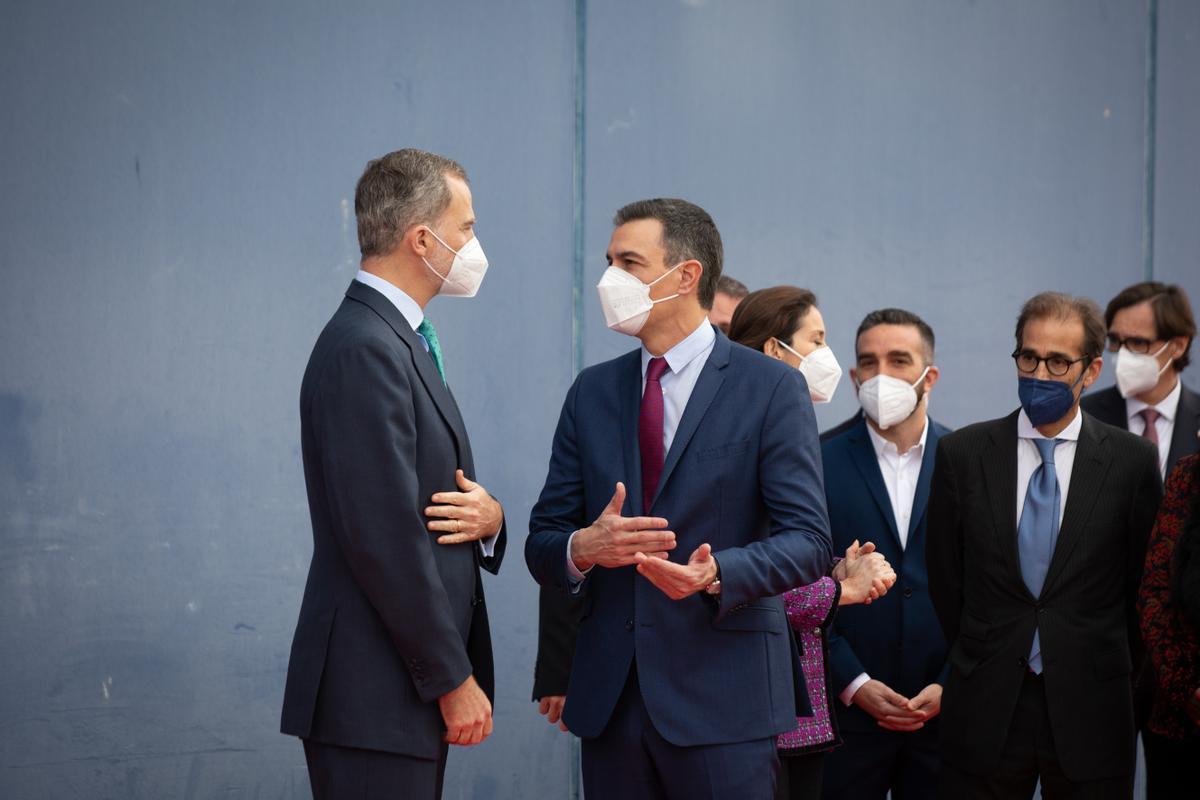 El rey Felipe VI y Pedro Sánchez, en la inauguración del Mobile Congress de 2022.