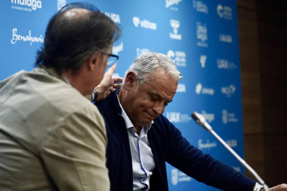 Sergio Pellicer se despidió este miércoles en la sala de prensa de La Rosaleda.