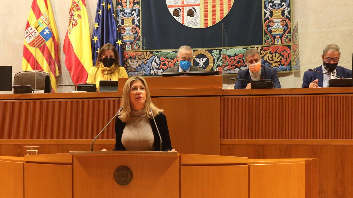 Mar Vaquero, portavoz adjunta del PP en las Cortes de Aragón, este viernes.