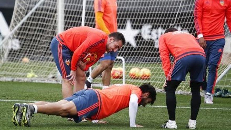 Gomes, durante el entrenamiento de hoy.