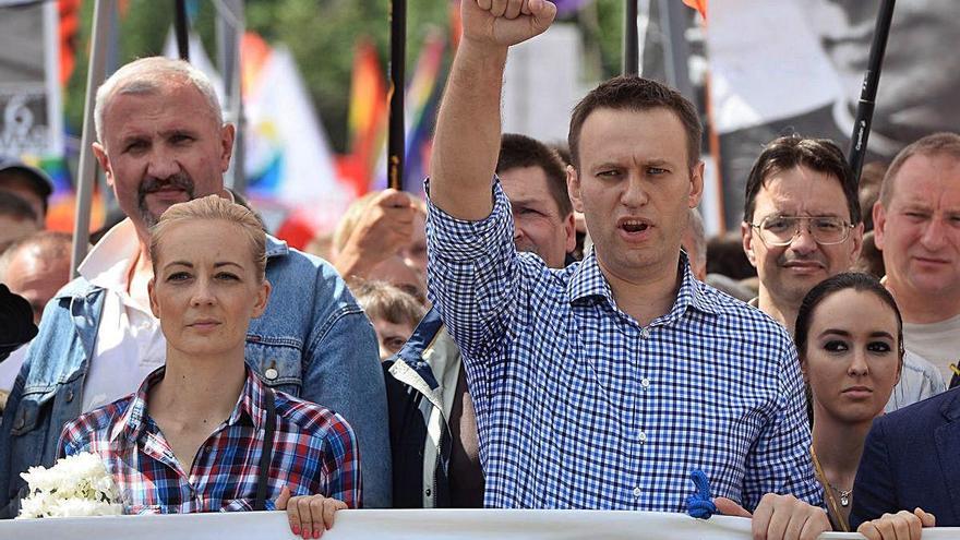 L&#039;opositor rus Alexei Navalni, en una manifestació a Moscou.
