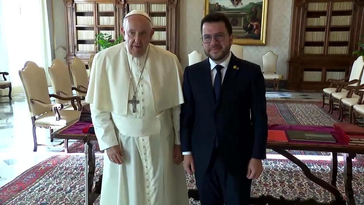 El papa Francisco se reúne con Pere Aragonès durante 40 minutos