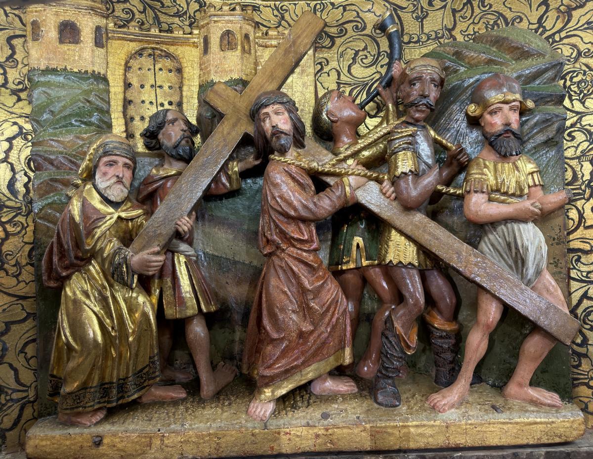 Detalle del retablo plateresco de la iglesia de Fuente Obejuna.