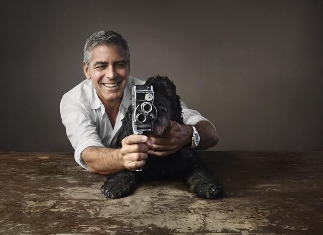 George Clooney y su perro Einstein
