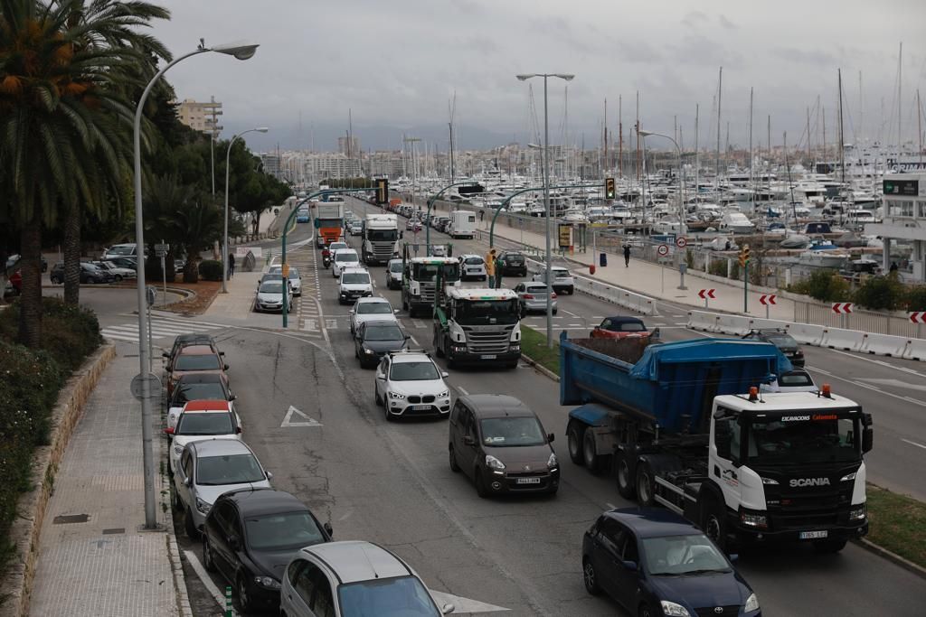 Protesta de transportistas en Palma