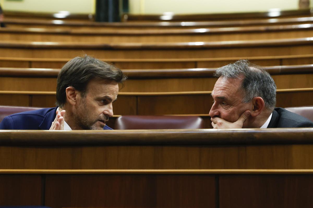 Jaume Asens y Enrique Santiago, en el Congreso de los Diputados. 