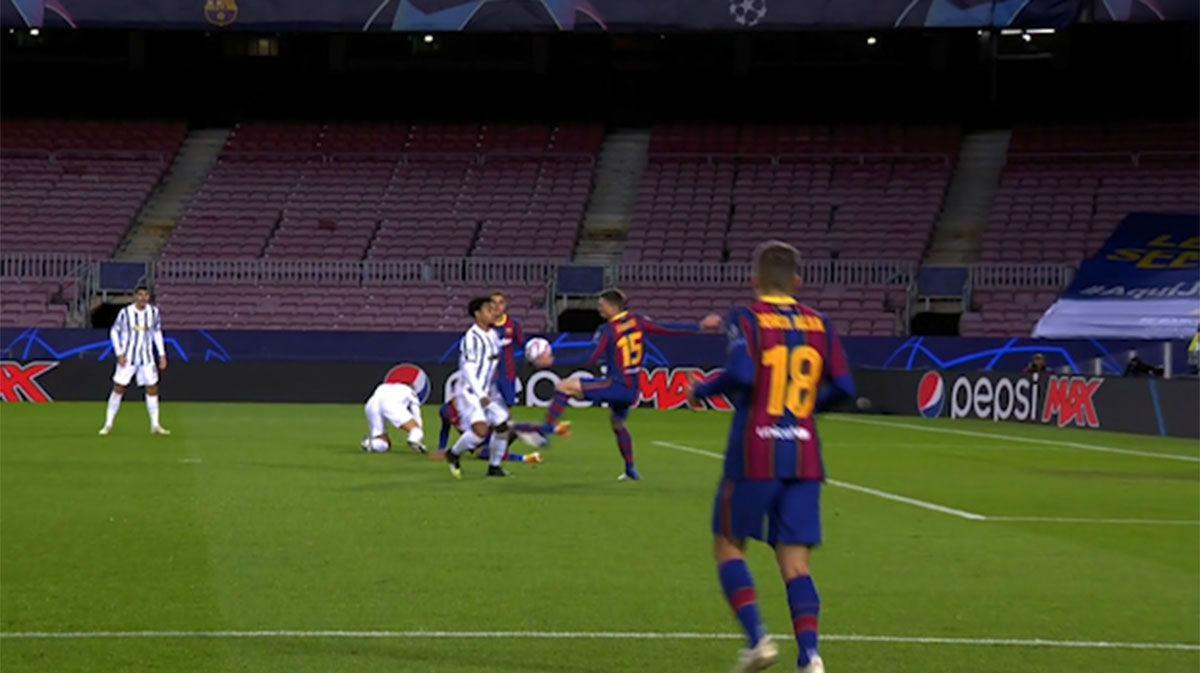 La mano de Lenglet en el área y el gol de la Juventus que sentenció al Barça