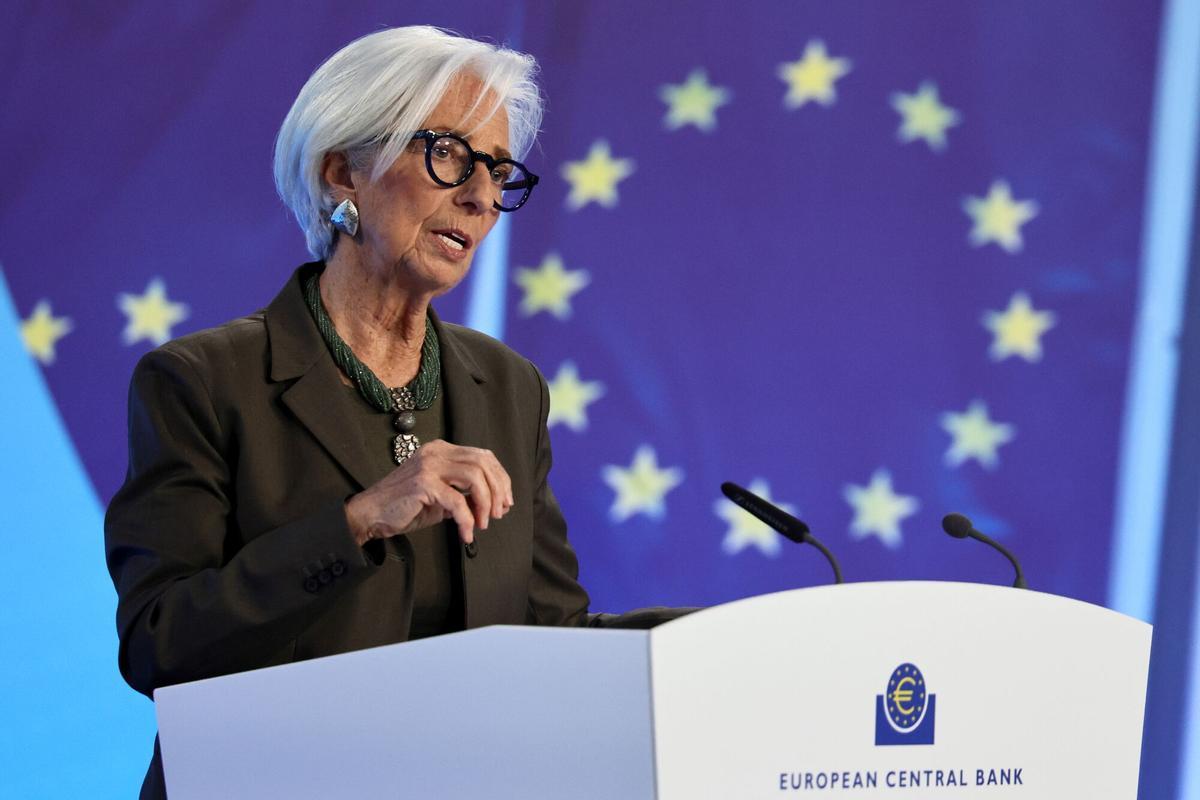 Imagen de archivo de Christine Lagarde, presidenta del Banco Central Europeo (BCE), durante una rueda de prensa el pasado 5 de febrero