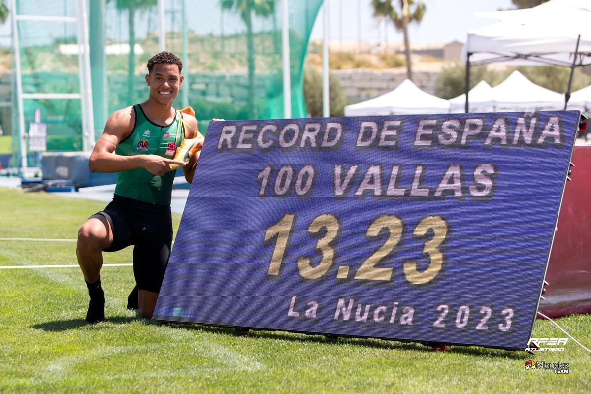 Anthony Yunier Pérez consiguió el récord de España en 100 metros vallas.