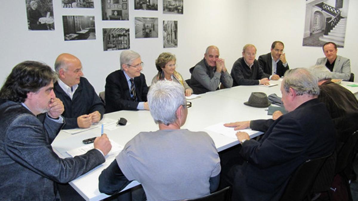 Imagen de la primera reunión del consejo asesor de la candidatura para la Seu d'Ègara, este miérecoles.