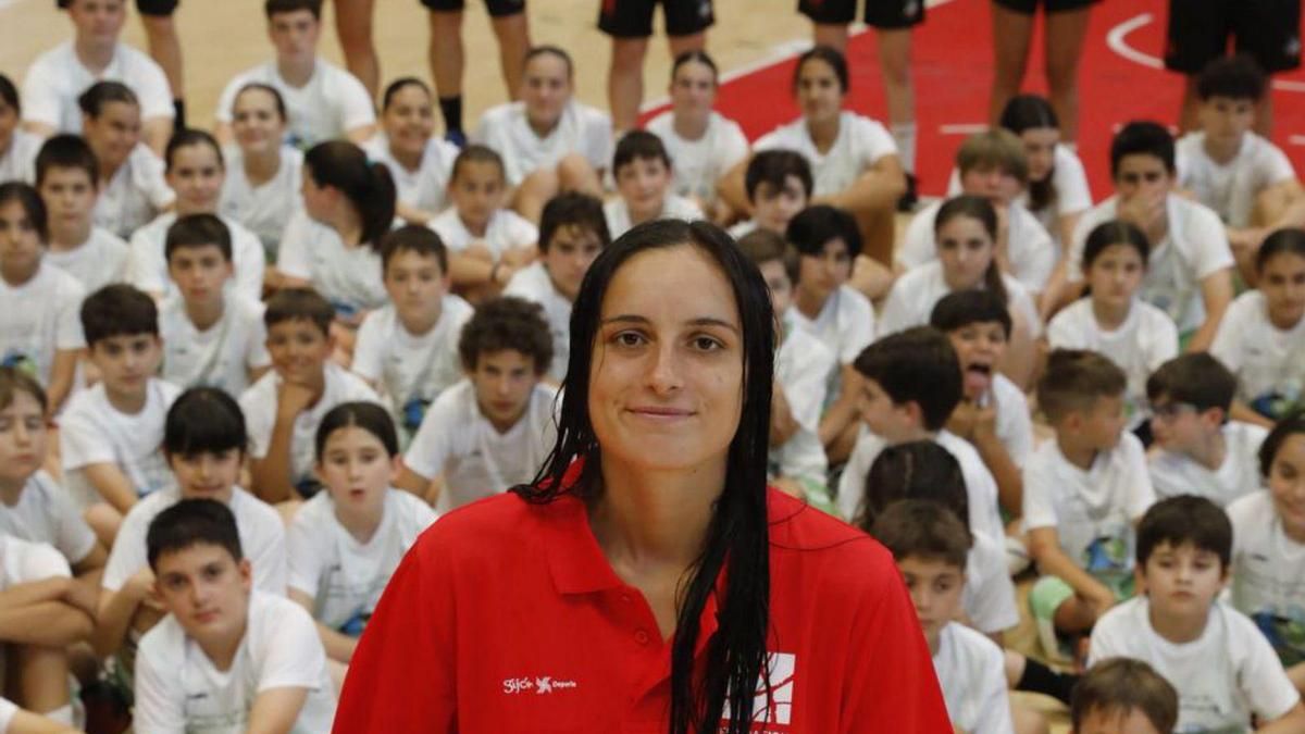 Ángela Salvadores, en el Palacio de los Deportes de Gijón. | FERNANDO RODRÍGUEZ