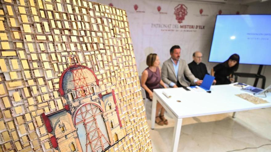 La basílica de Santa María, el Consueta de 1709 y el oropel conversan en el cartel del Misteri d’Elx