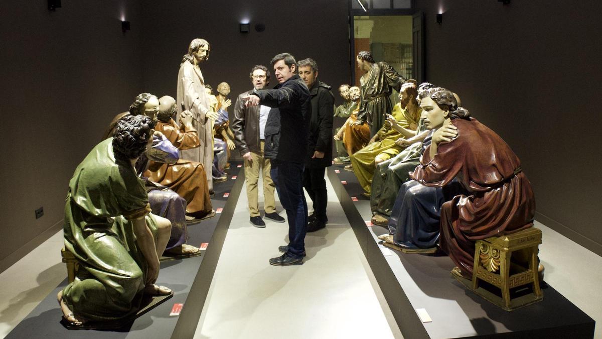 Un momento de la presentación de la imagen restaurada, ayer por la tarde en el Museo de la Sangre.