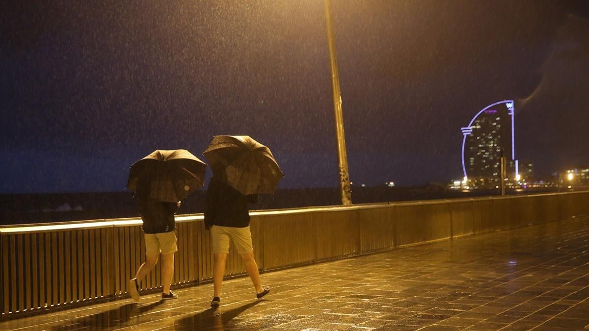 Lluvia en Barcelona, en agosto.