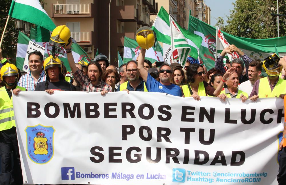 Manifestación de los bomberos de Málaga