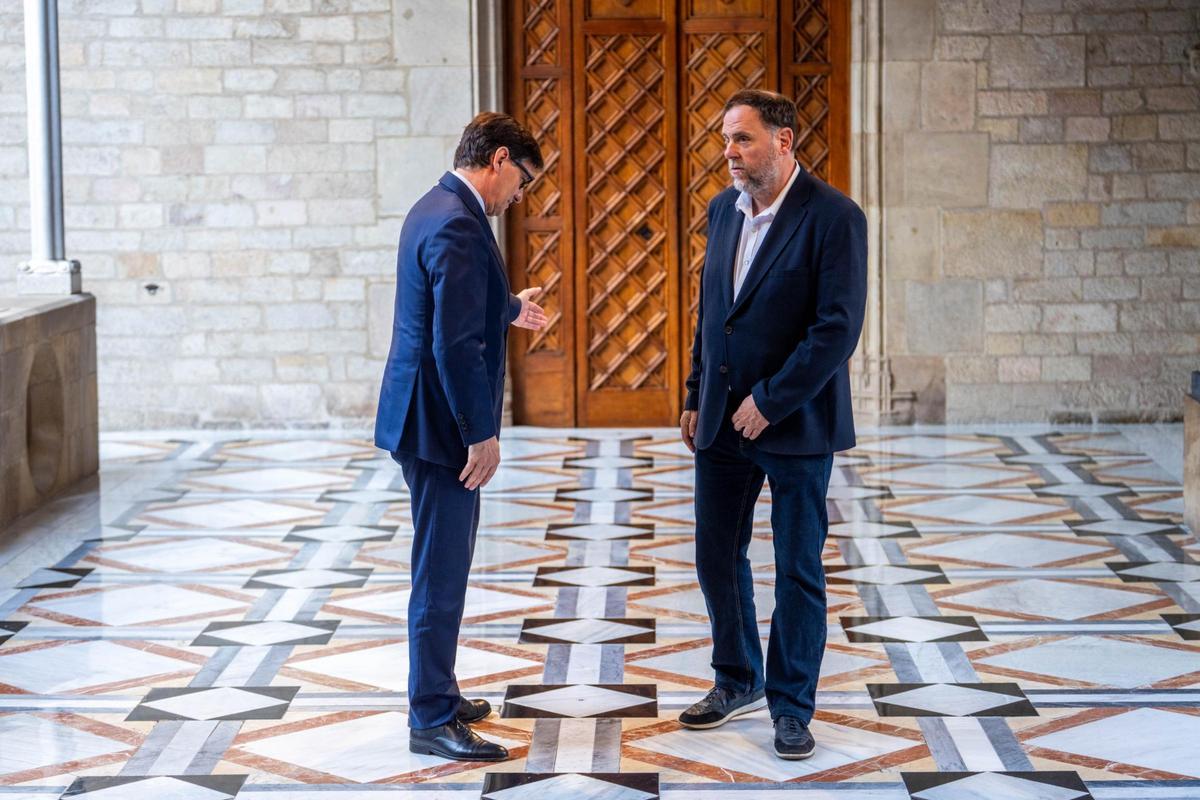 Salvador Illa y Oriol Junqueras sellan el pacto de presupuestos y consolidan la legislatura