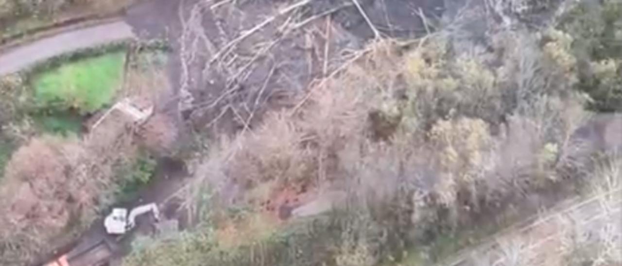 VÍDEO: El argayo de Langreo, desde el aire
