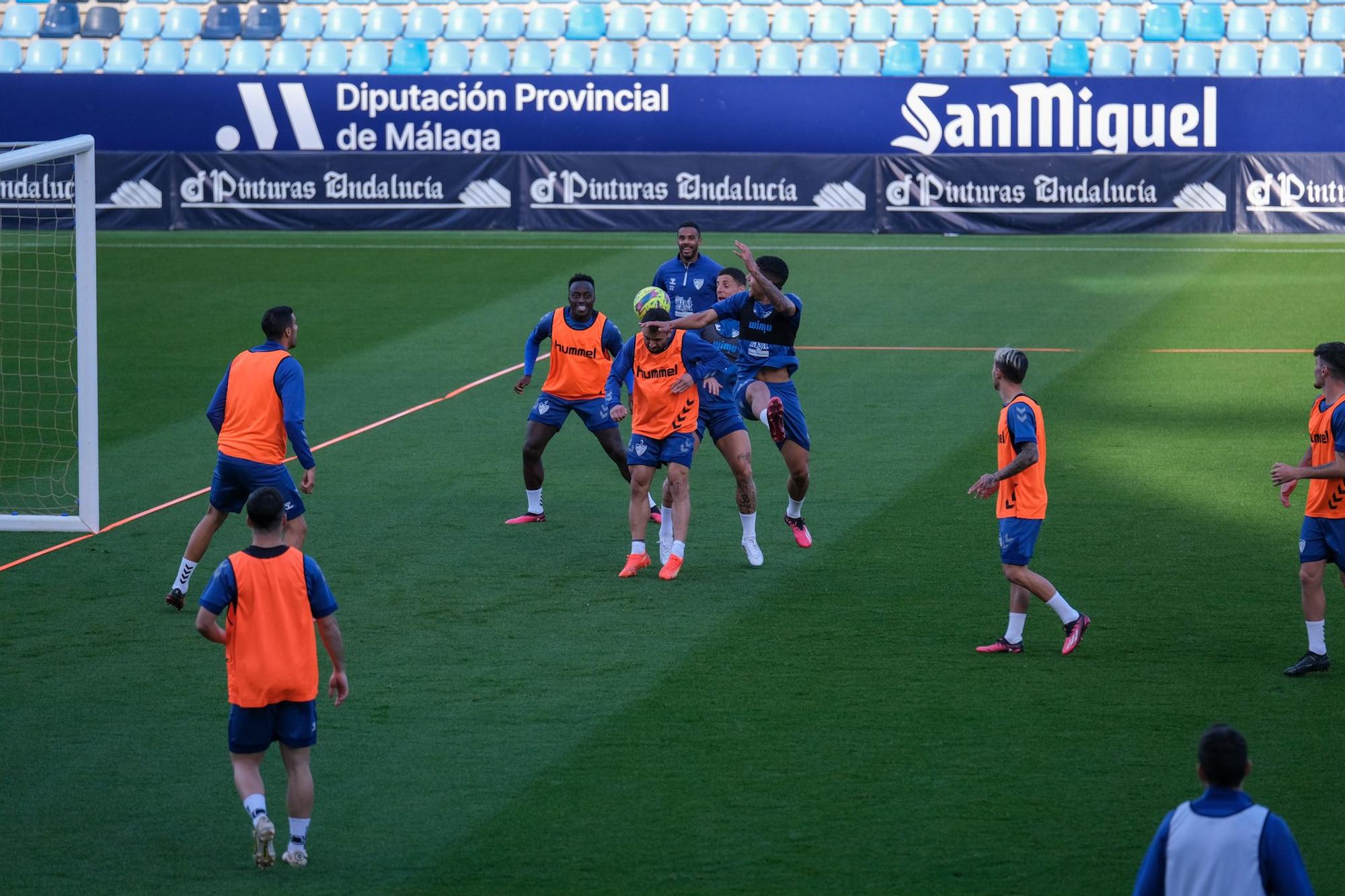 Entrenamiento del Málaga CF antes del partido contra el Levante