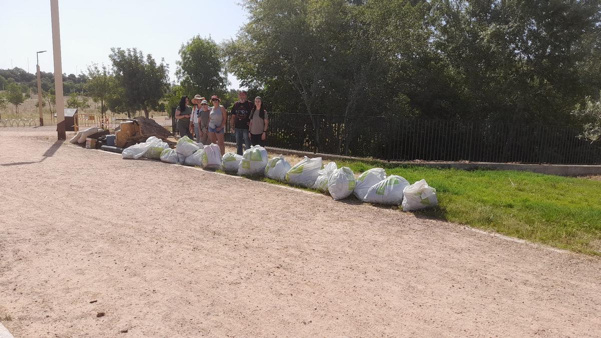 Voluntarios que han participado este sábado en una limpieza del arroyo Pedroche.