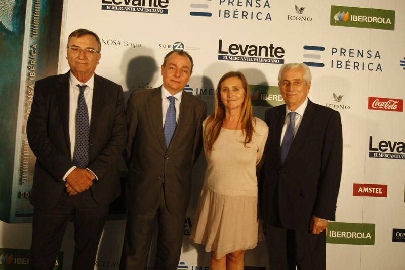 Miguel Burdeos, presidente de Quimacova, Salvador Navarro (CEV), Eva Blasco (CEV) y Francisco Corell Presidente de la Federación del Transporte.