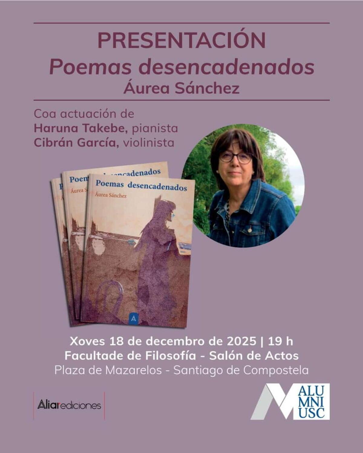 Cartel de la presentación de 'Poemas desencadenados' de Áurea Sánchez