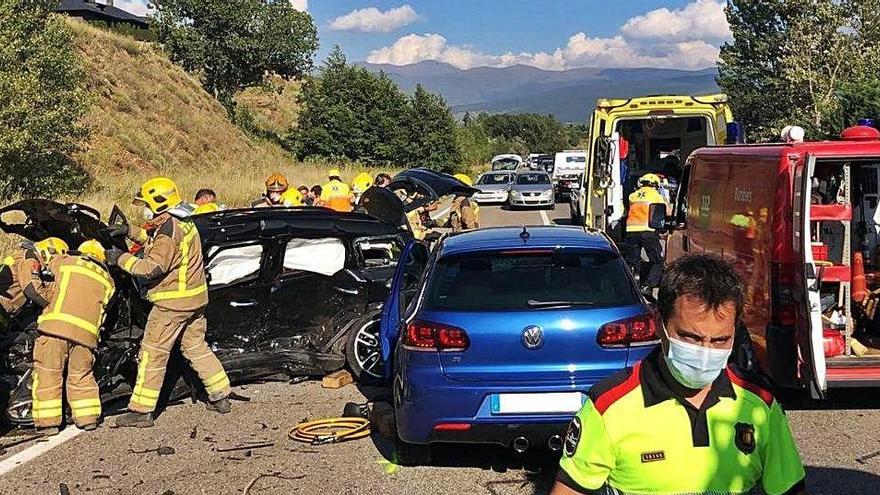 Imatge de l&#039;accident mortal que va tenir lloc ahir a l&#039;N-260, a Ger