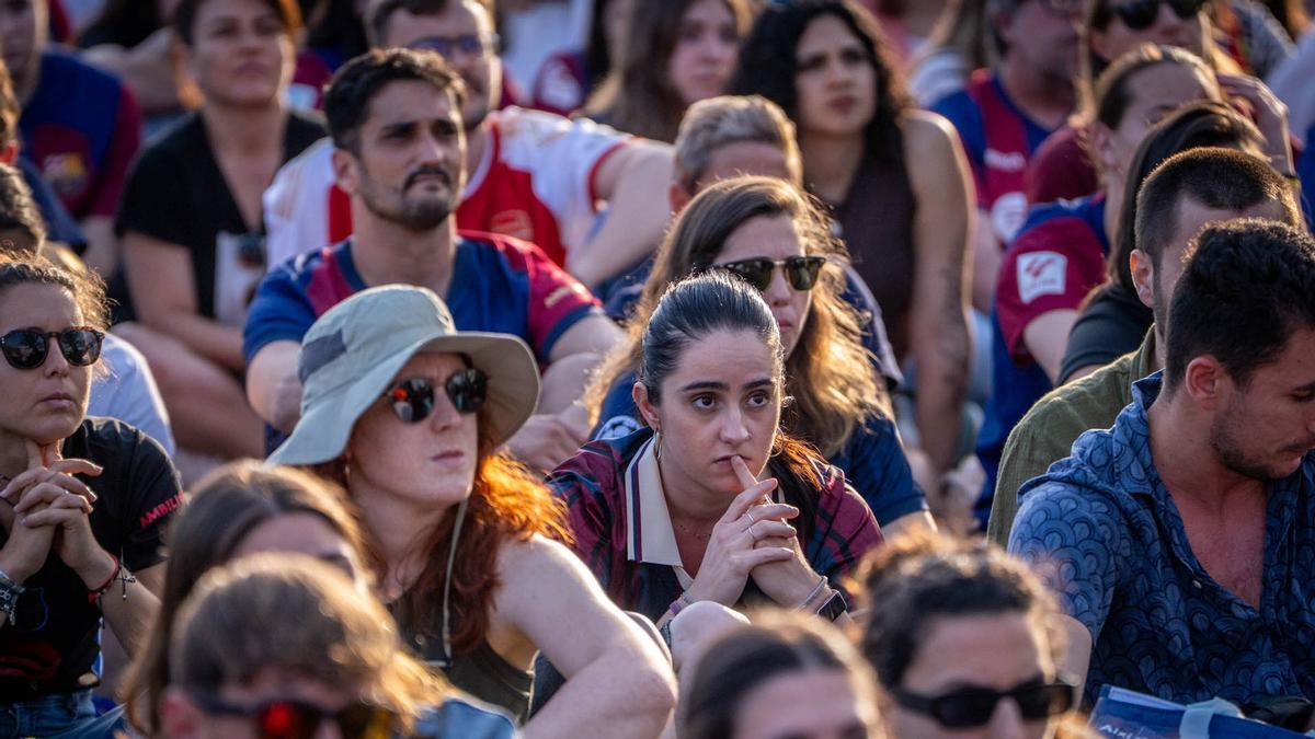 Ambiente en Barcelona por la  final de la Champions femenina Barça-Arsenal