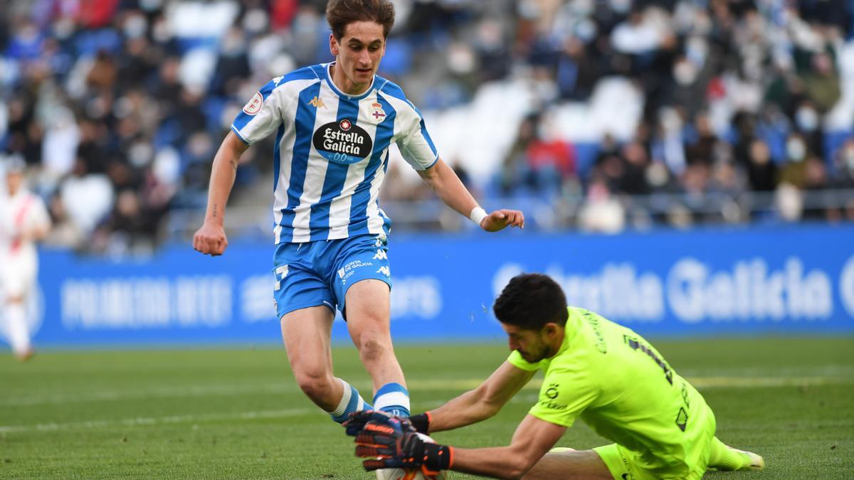 Noel, durante un partido de esta temporada con el Deportivo.