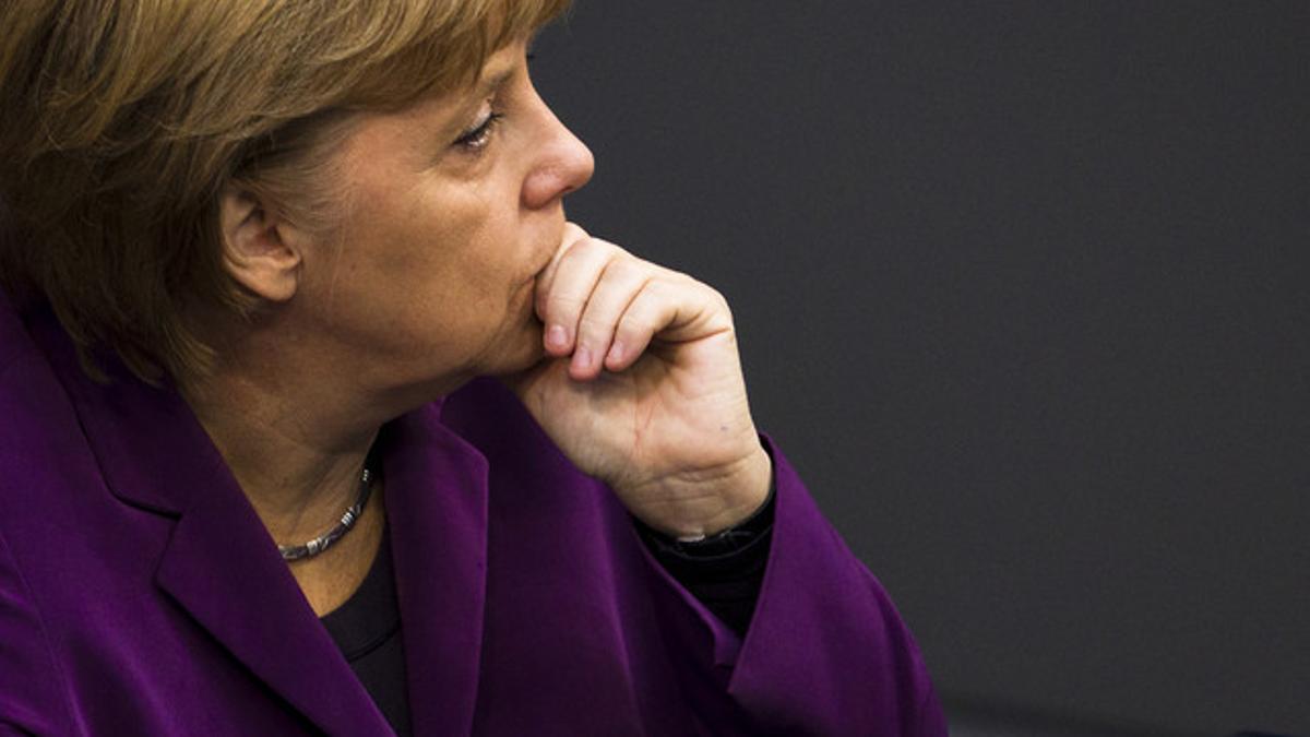 La cancillera alemana, Angela Merkel, en el Bundestag, en Berlín.