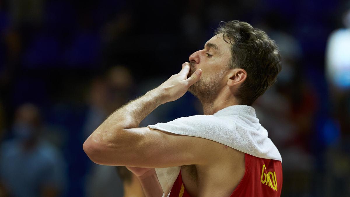 Pau Gasol, en una imagen con la selección española de baloncesto.