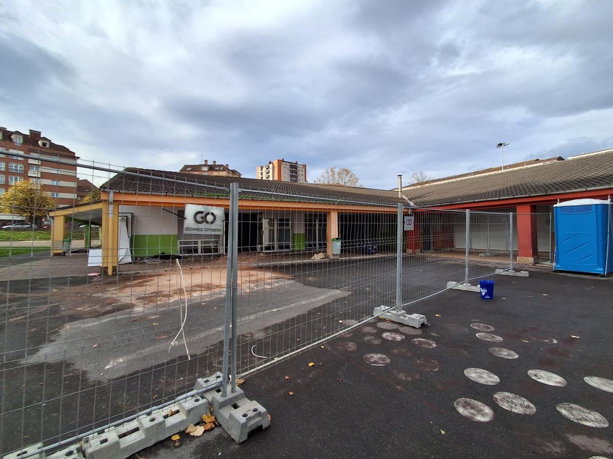 Obras en el colegio Montevil, de Gijón.