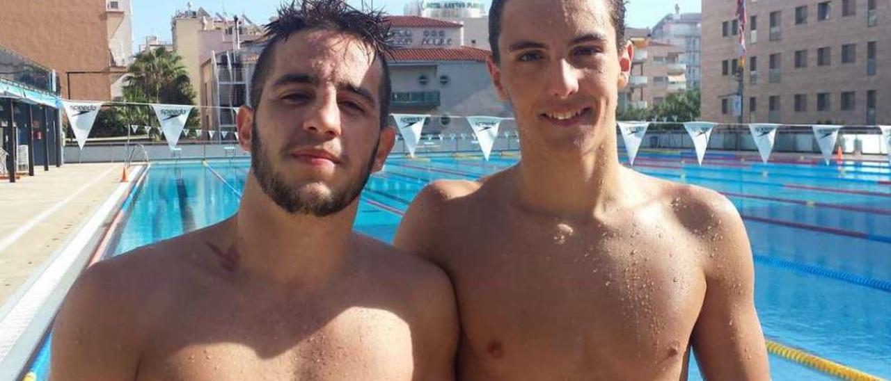 Diego Mariño y Carlos Menchaca, durante la concentración en Calella con la selección española junior.