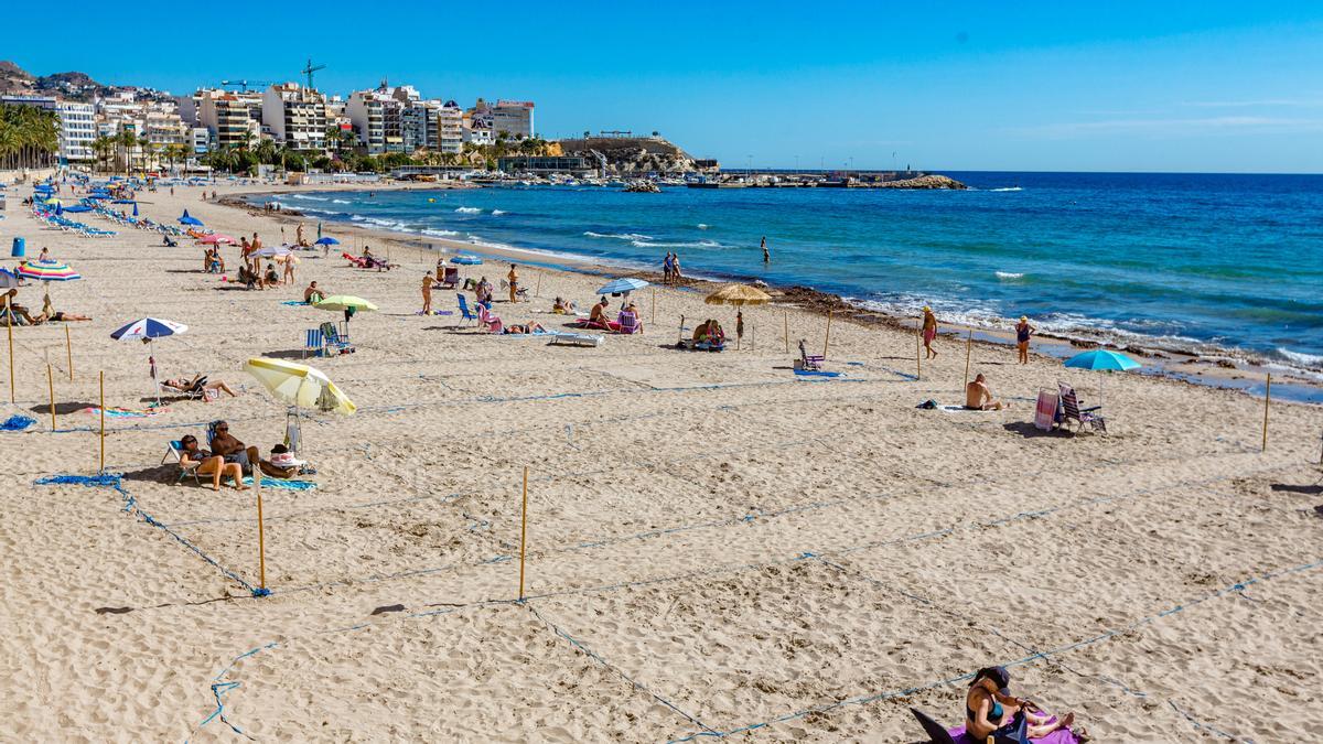 Playa parcelada en Benidorm.