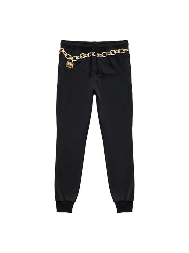 Todas las imágenes de la colección de Moschino x H&M: pantalones con cinturón estampado