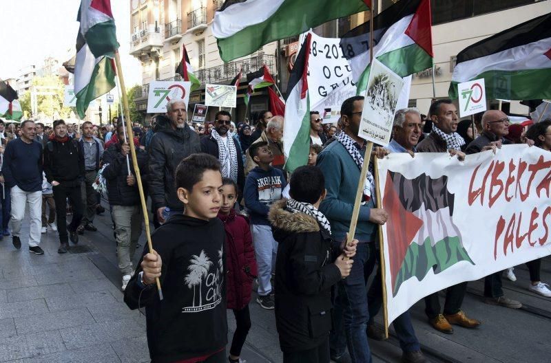 Numerosa manifestación de apoyo a la causa palestina