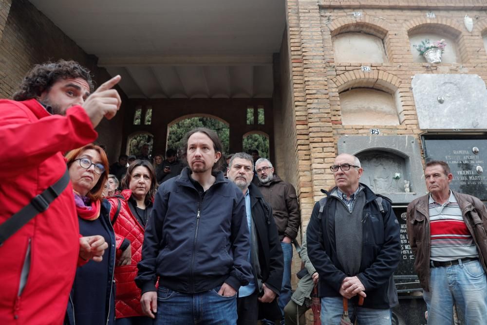 Visita de Pablo Iglesias al paredón de España de Paterna