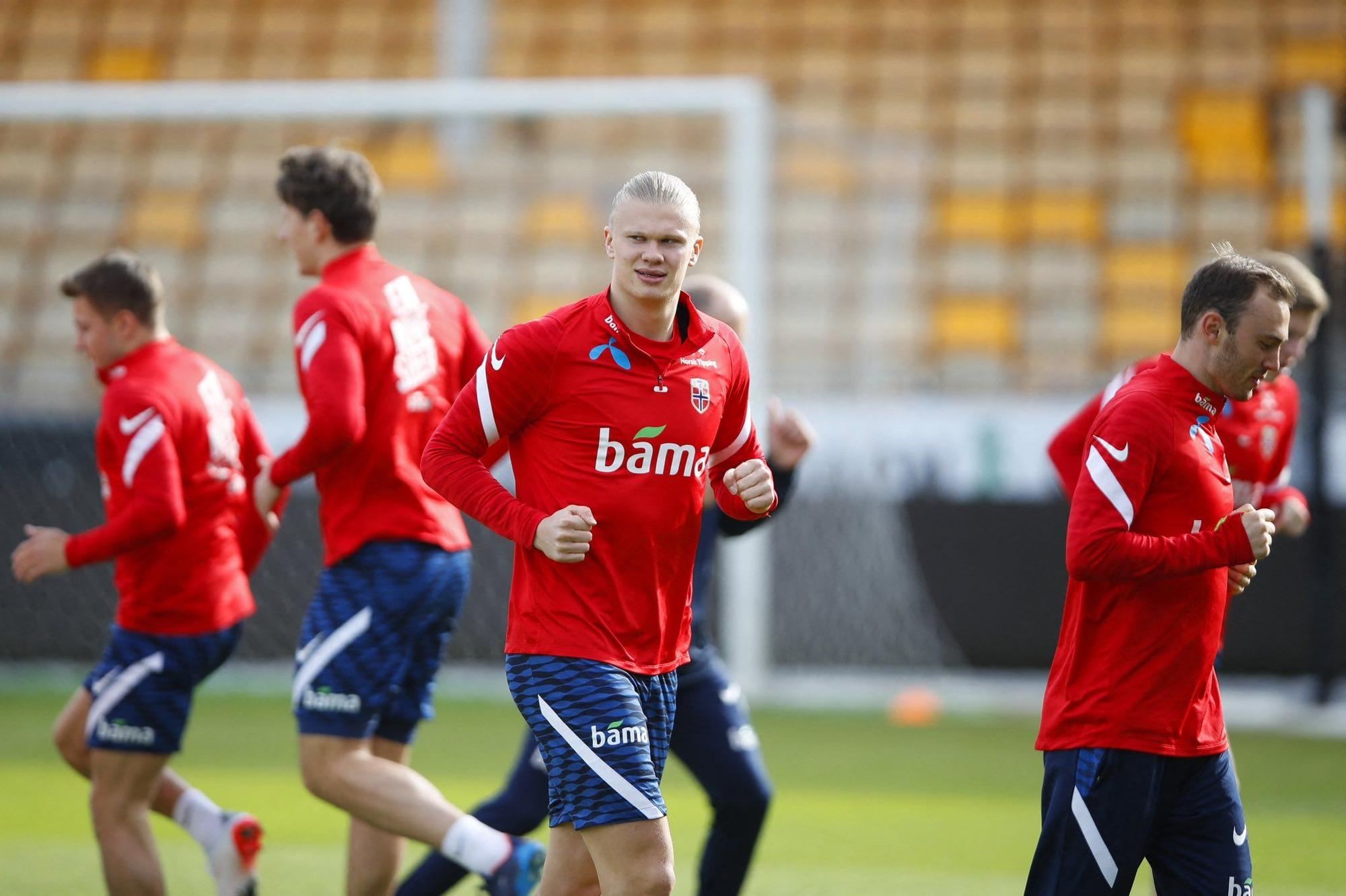 Erling Haaland, durante una concentración de la selección de fútbol de Noruega.