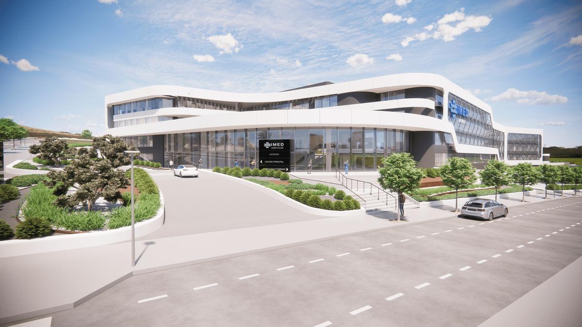 Recreación del futuro hospital IMED en Alicante en fase de construcción