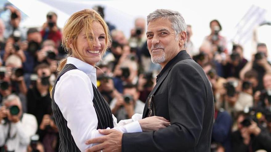Roberts i Clooney, en la presentació de la &#039;&#039;Money Monster&#039;&#039; a Cannes
