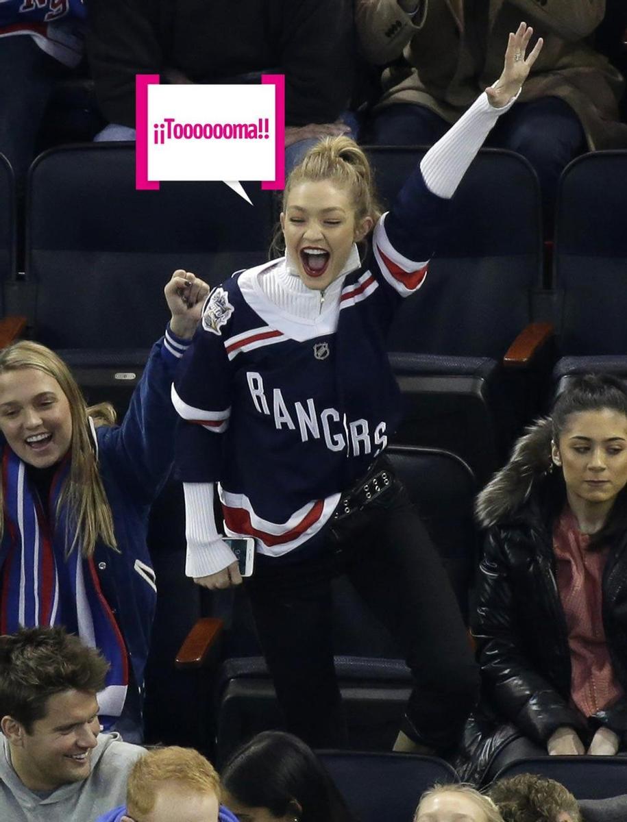 Gigi Hadid vive los partidos de los Rangers