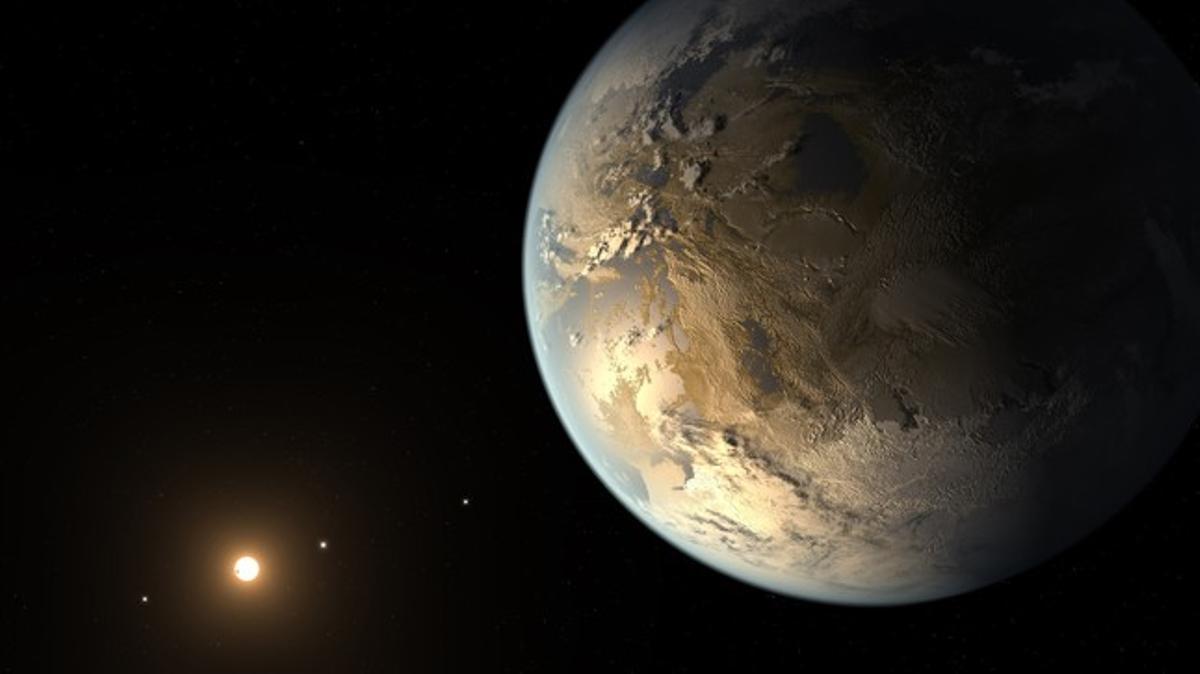 Imatge que recrea l’aspecte del planeta Kepler-186f, recentment descobert a la constel·lació del Cigne.