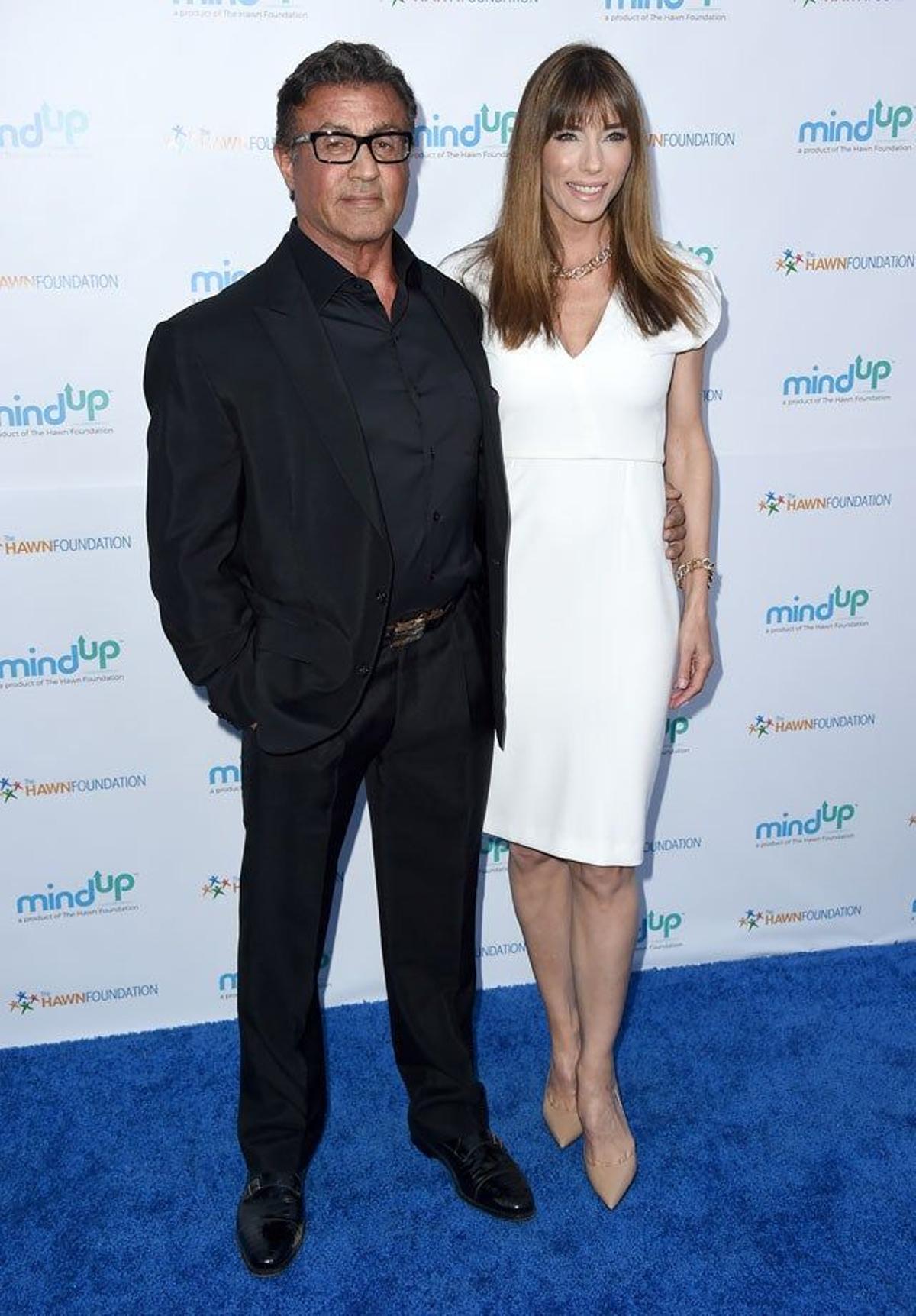 Sylvester Stallone y Jennifer Flavin, en la fiesta benéfica para la fundación Goldie's Love In For Kids.