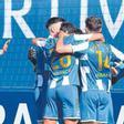 Los jugadores del Fabril festejan el tanto ante el Atlético Astorga de la semana pasada.