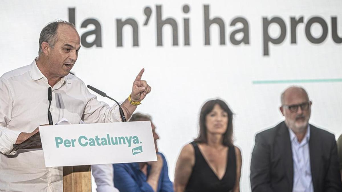 El secretario general de Junts, Jordi Turull, en un acto electoral.