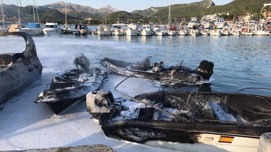 Arden cinco embarcaciones en el Port d&#039;Andratx