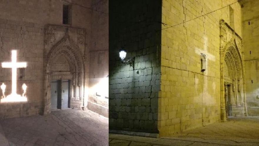 El Ayuntamiento de Callosa neutraliza con unos focos el holograma de la Cruz