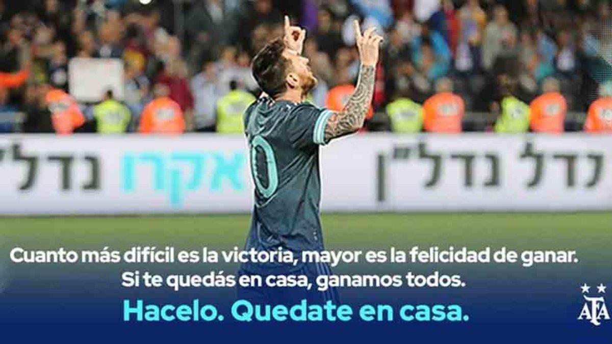 Messi es la imagen del mensaje de la selección argentina a los argentinos