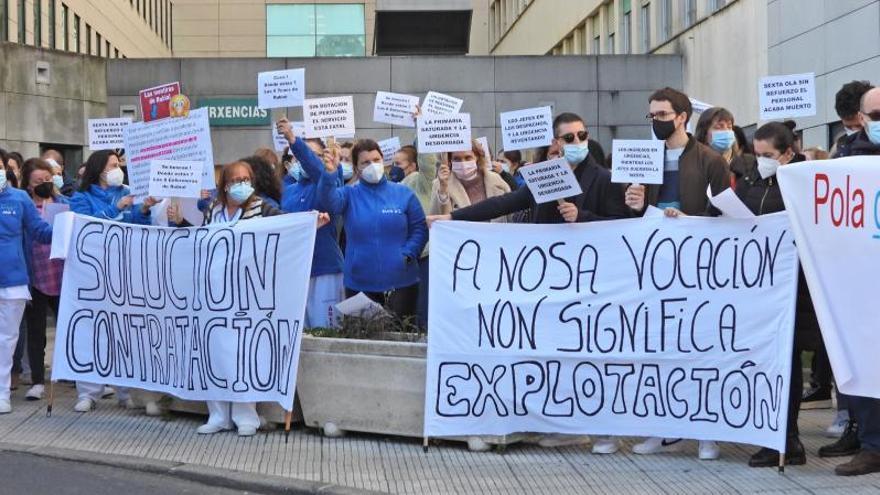 Una protesta reciente en el servicio de Urgencias del hospital de Ourense.